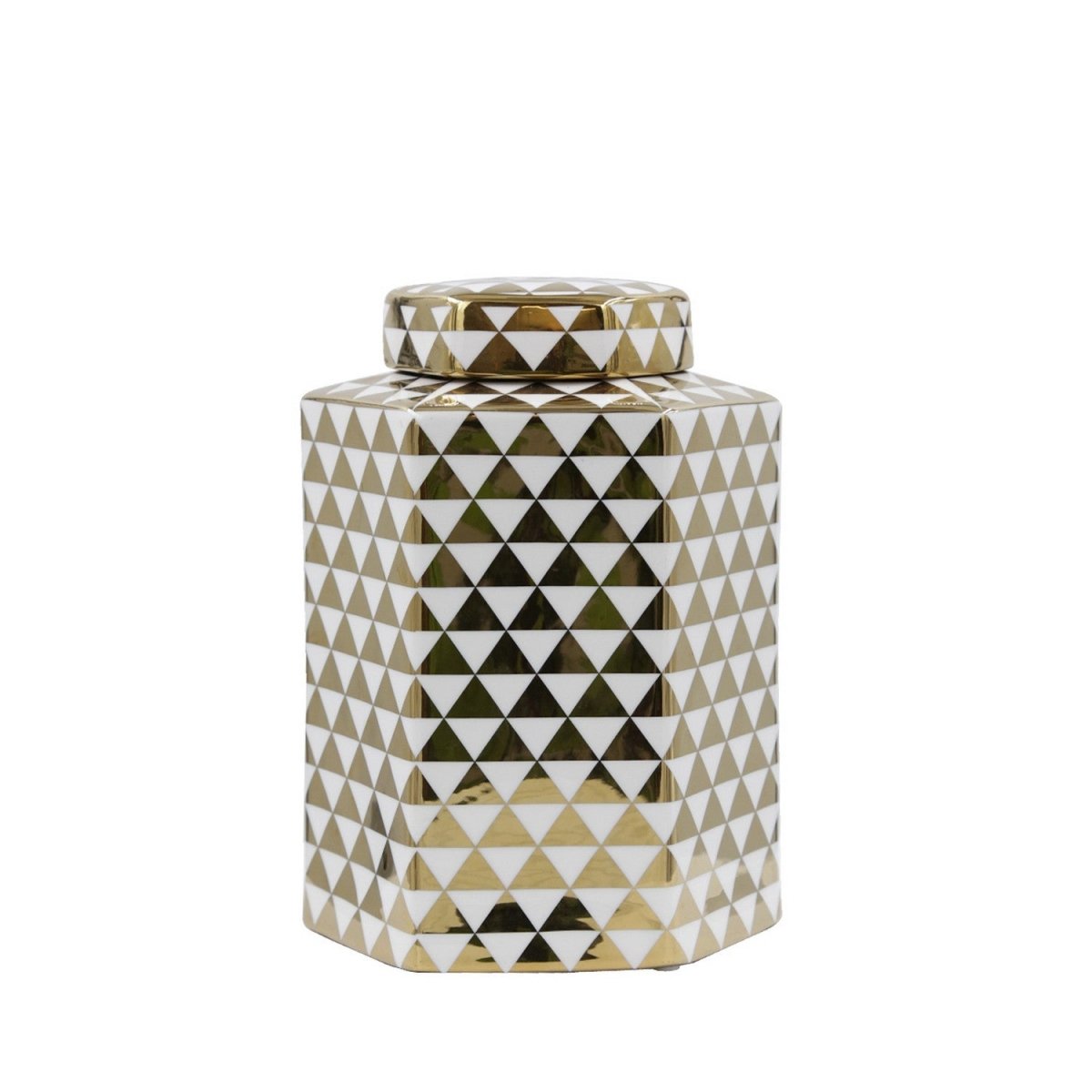 24cm Ginger Jar White And Gold - Bonnypack