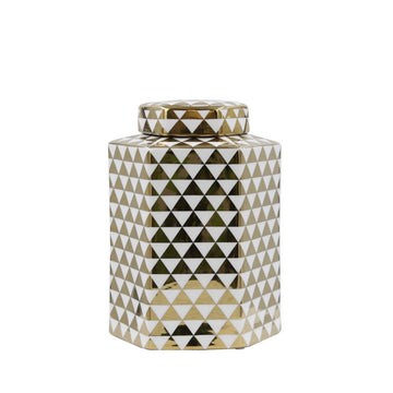 24cm Ginger Jar White And Gold