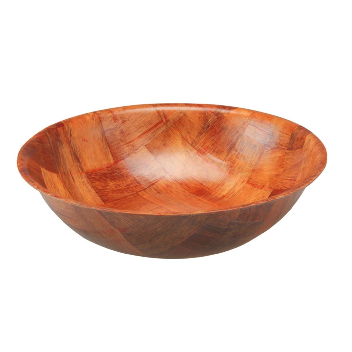 25cm Round Weave Wooden Serving Kitchen Bowl - Bonnypack