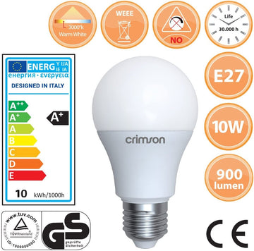 2Pcs LED Bulb A60 Energy Saving 10W Light B22 Warm White