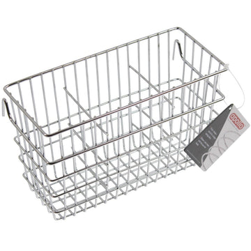 3 Compartment Chrome Rectangle Cutlery Caddy Drainer