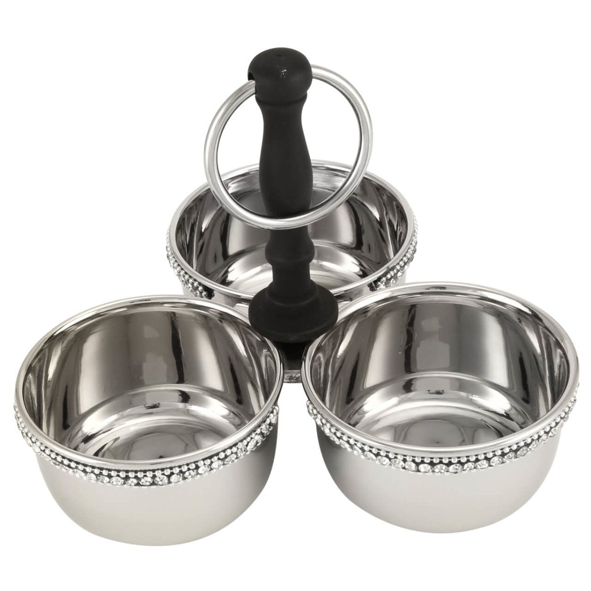 3 Nut Bowls On nickel Stand with glitz detail - Bonnypack