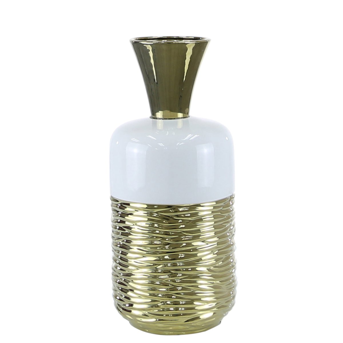 39Cm Fluted Vase Gold - Bonnypack