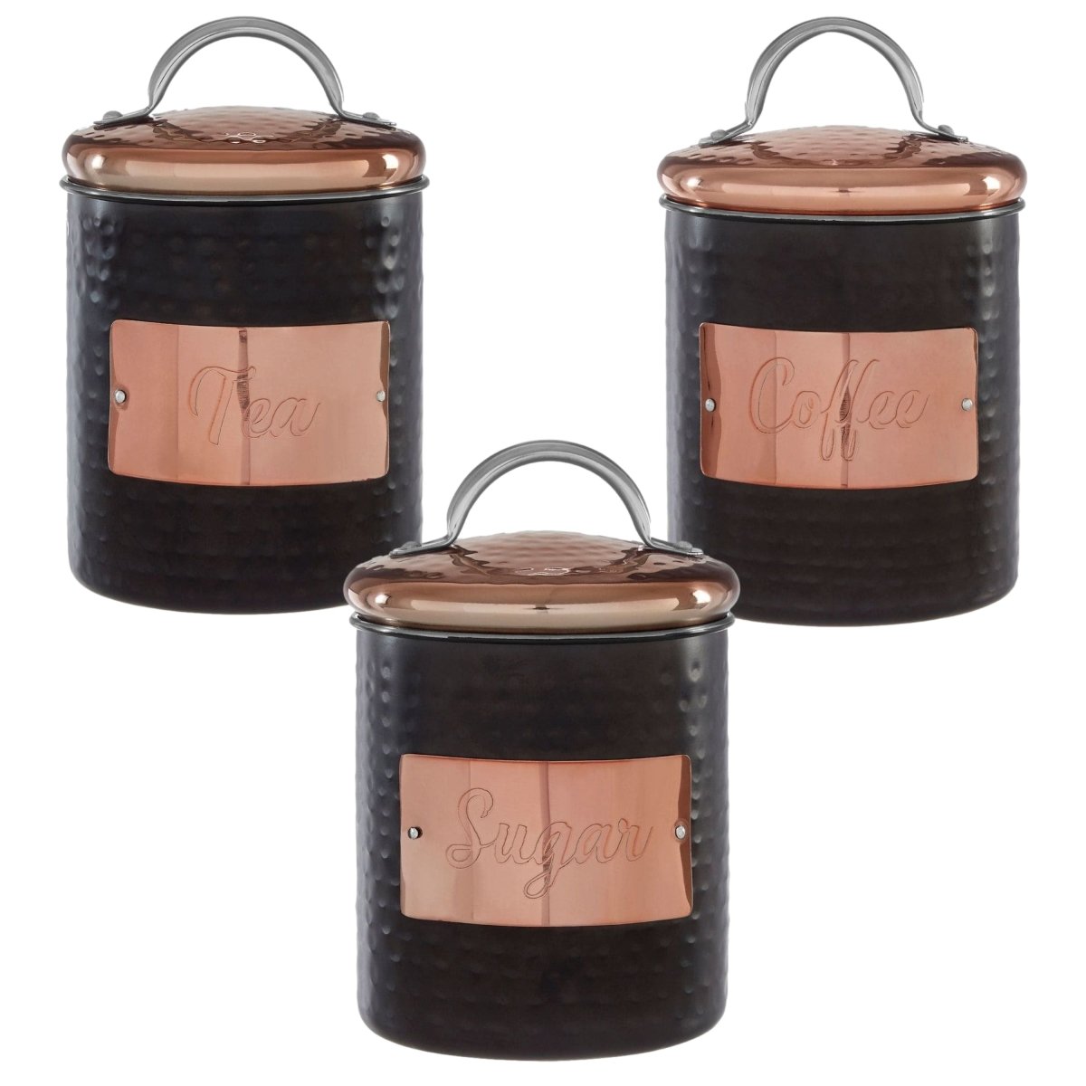3PCS Hammered Stainless Steel Canister - Bonnypack