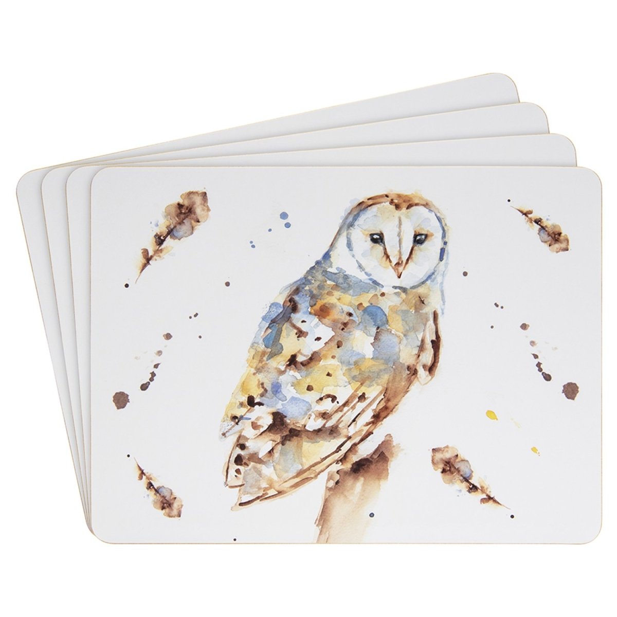 4-Set Placemats CountryLife Artistic Barn Owl Table