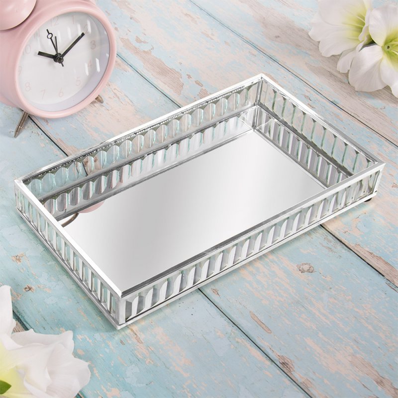 Large Rectangle Mirrored Tray Dressing Table Decorative