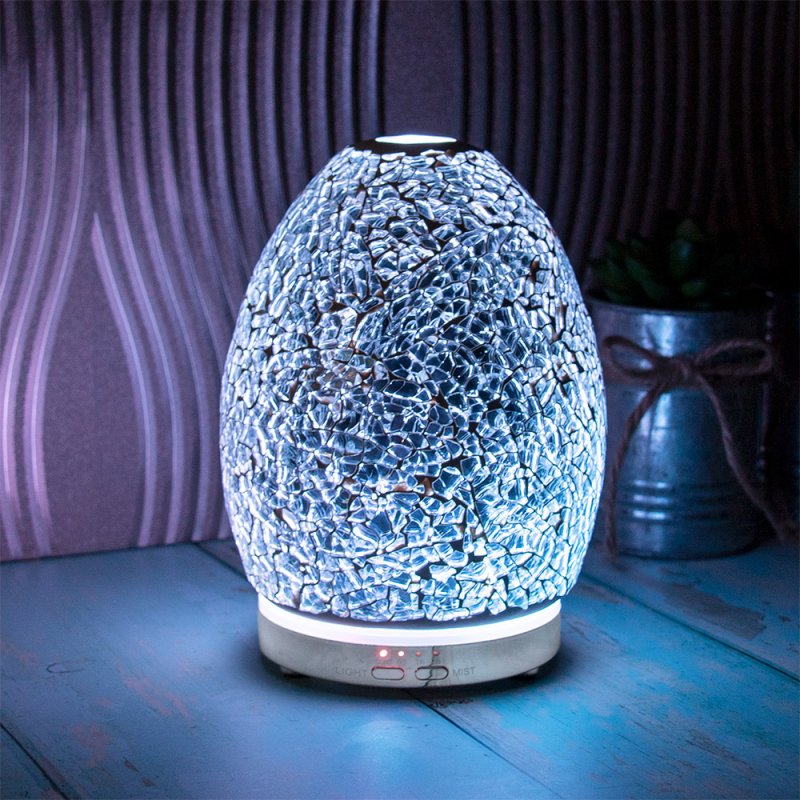 Egg Shaped Humidifier Silver Mosaic Lamp Mottled Design - Bonnypack
