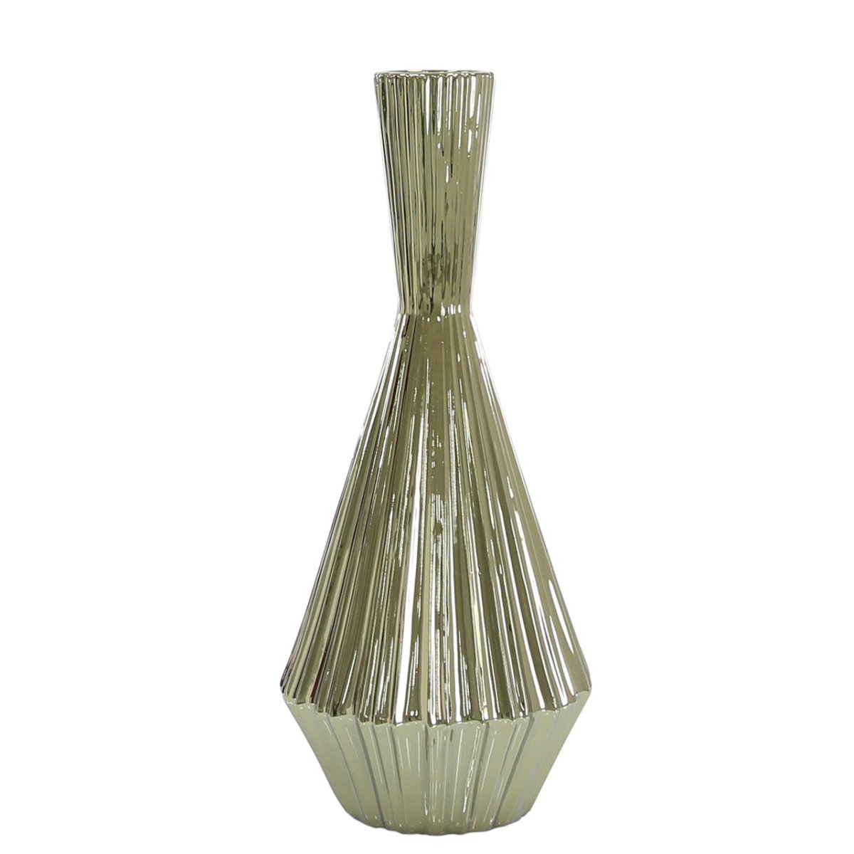 51Cm Ribbed Vase Gold - Bonnypack