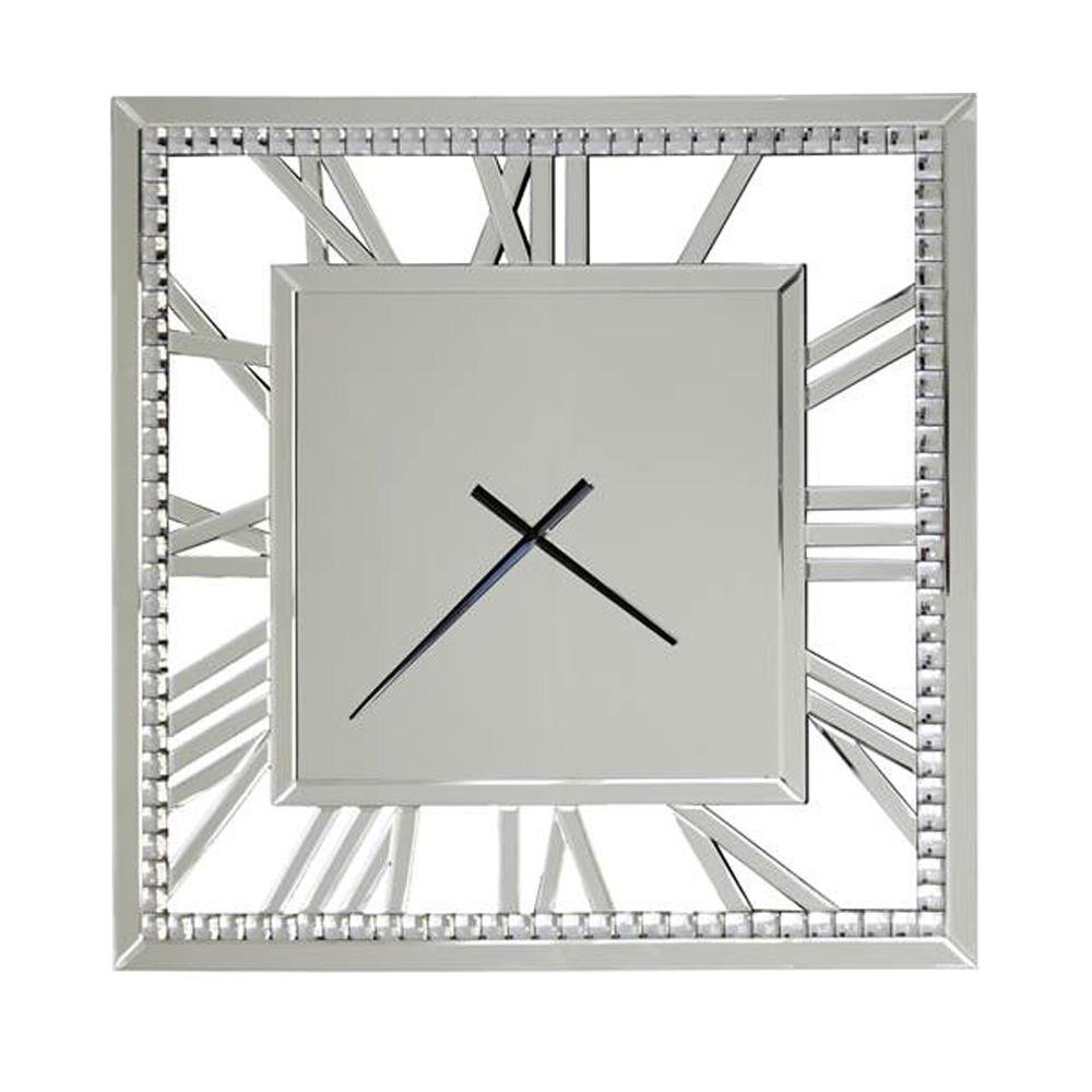 80cm Square Mirrored Wall Clock - Bonnypack