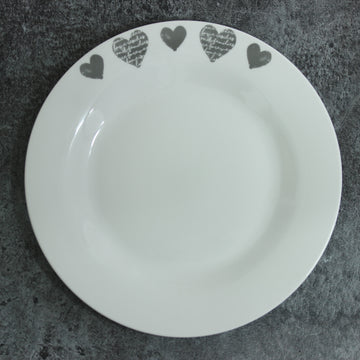 Modena 10.5" Porcelain Heart Design Dinner Plate
