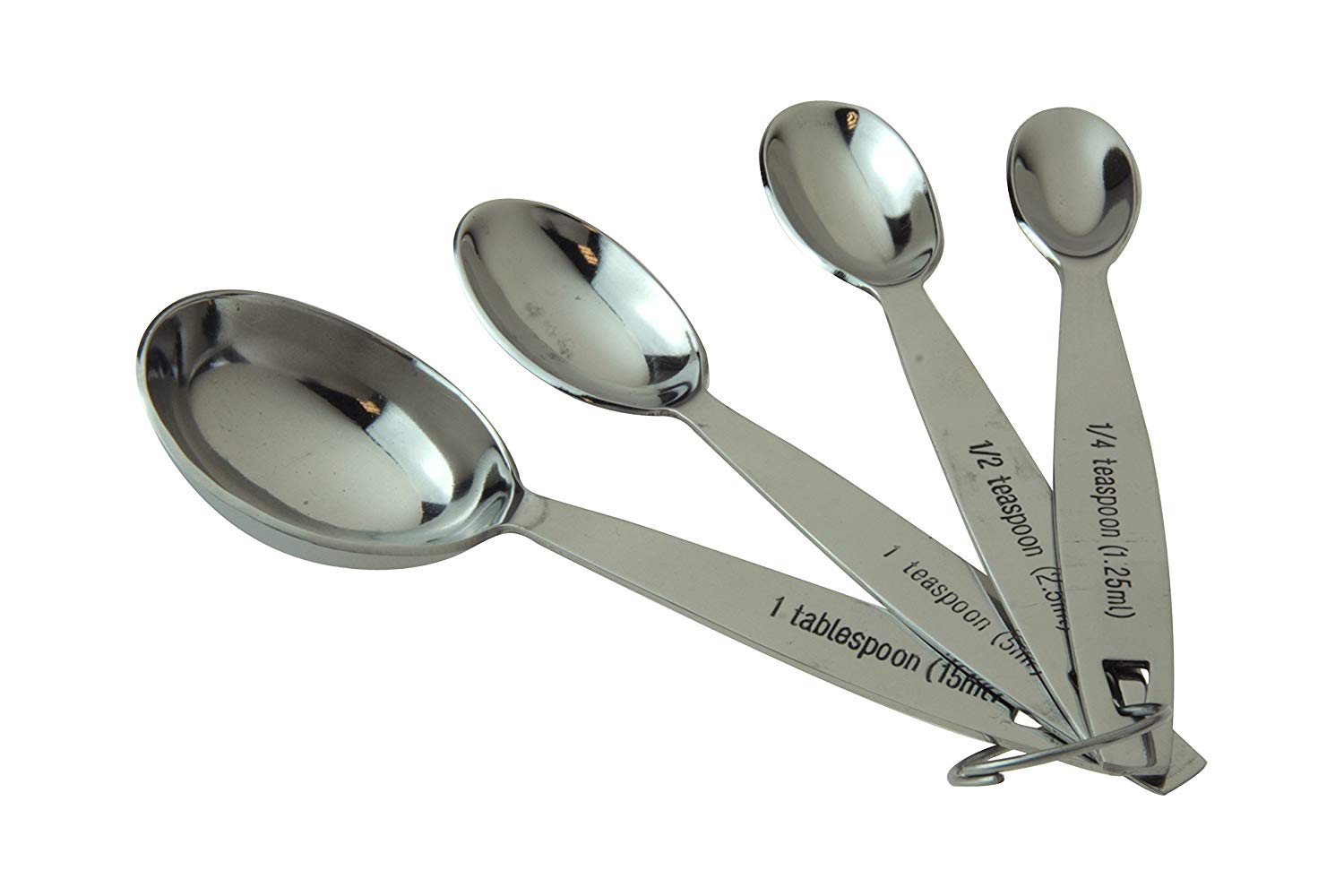 Set of 4 Stainless Steel Measuring Spoon Set