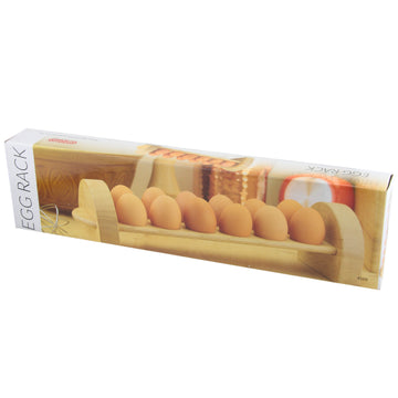 Rubberwood Wooden 12 Egg Rack Display Holder Container