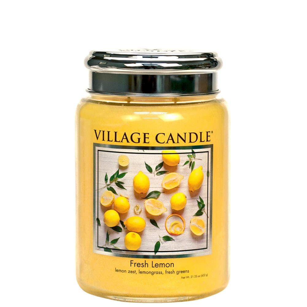 Fresh Lemon Scented Village Candle Tart Citrus Exotic Fragrance