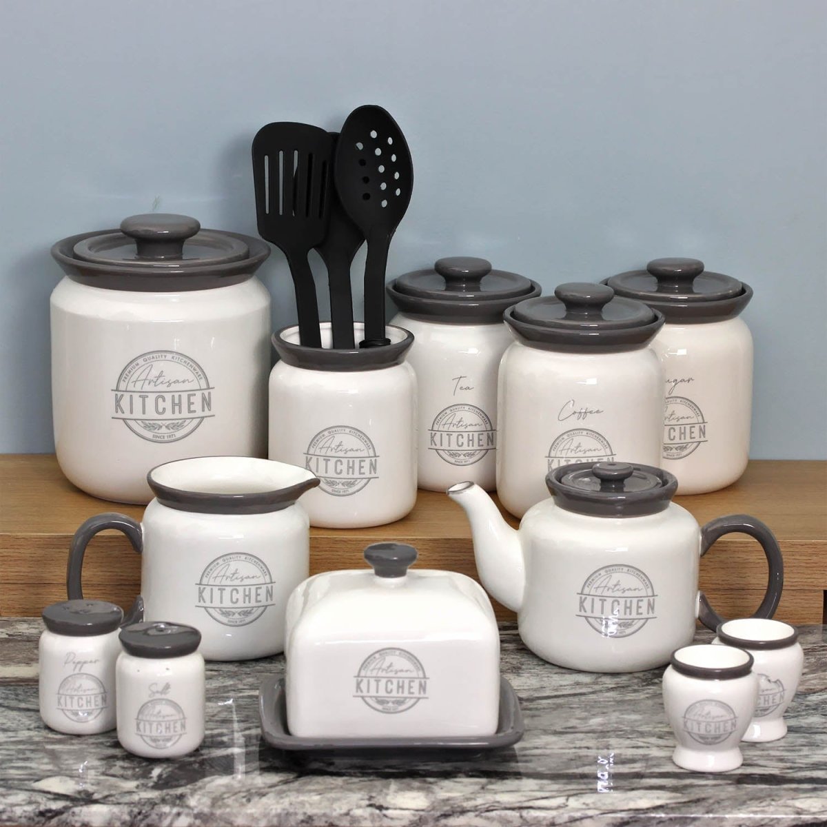 Artisan Kitchen Ceramic Tea Canister Jar - Bonnypack