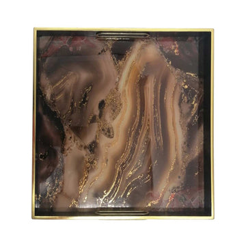 33cm Square Abstract Serving Tray Display Stand