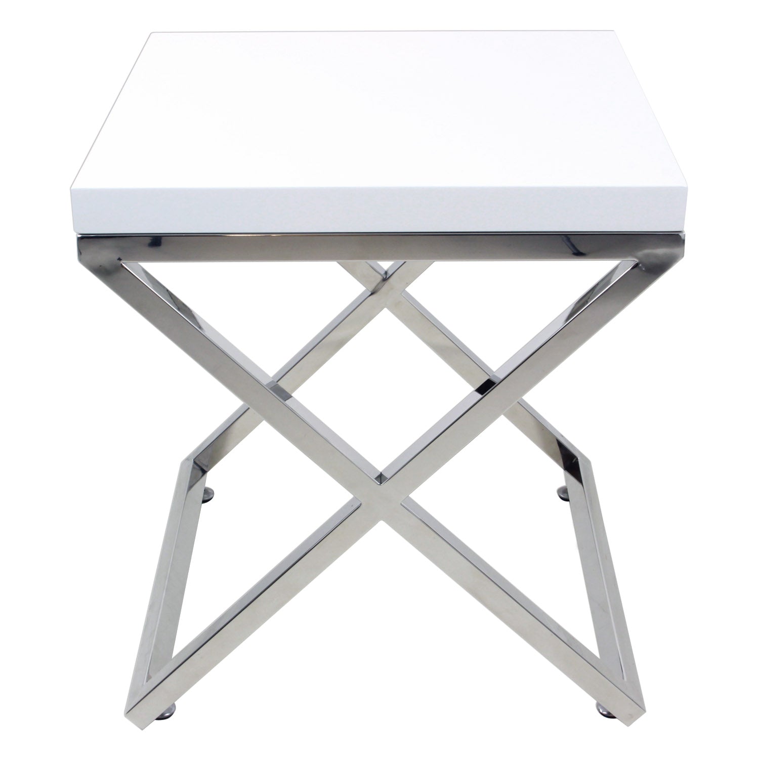 White Gloss End Table