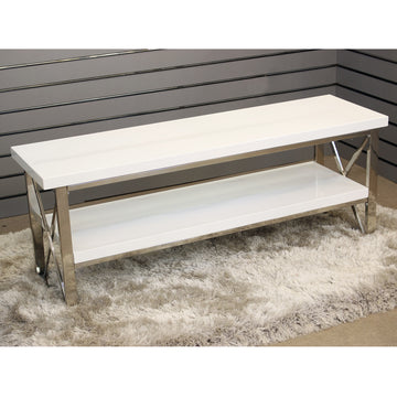 White Gloss 2 Tier TV Unit Stand