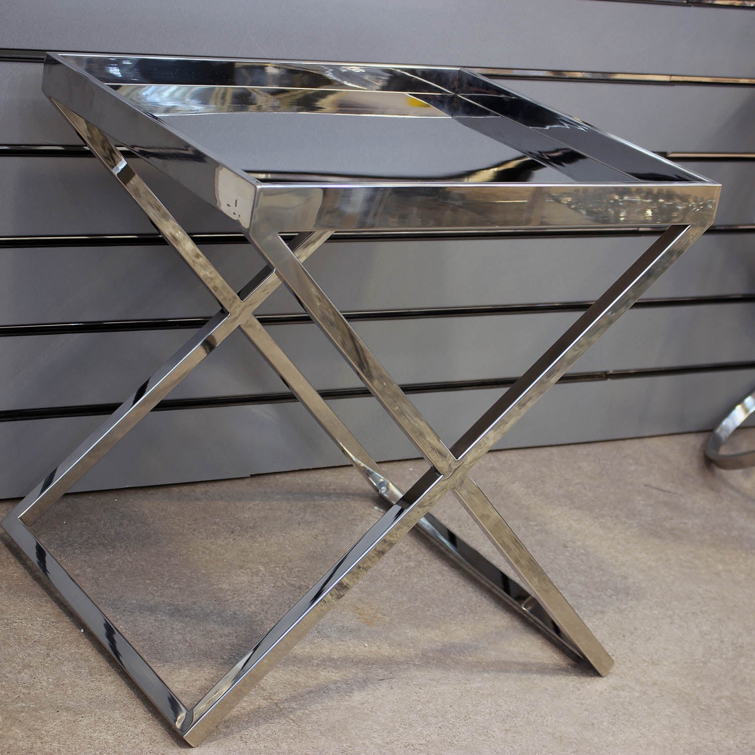 Stainless Steel Finish Table Sofa Tray - Bonnypack