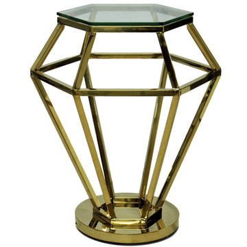 Hexagon Gold Metal Side Table