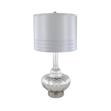 Satin Silver Finish Glass Base Table Lamp Satin Shade