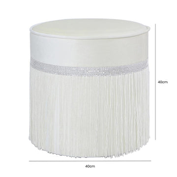 Value Ivory Round Stool with Diamante Band