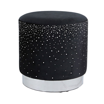 Value Black Round Stool with Sparkle Pattern