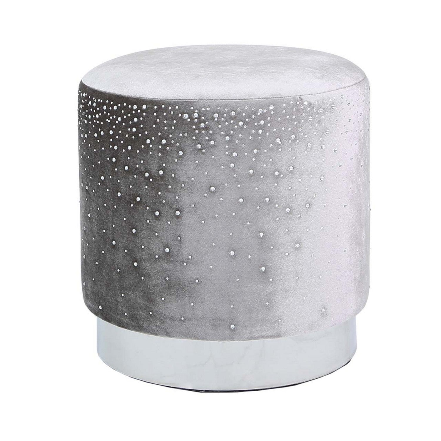 Value Grey Round Stool with Sparkle Pattern