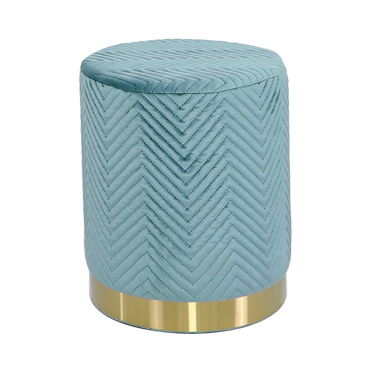 Mint Green Patterned Round Footstool