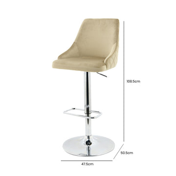 Value Dahlia Champagne Velvet Bar Stool