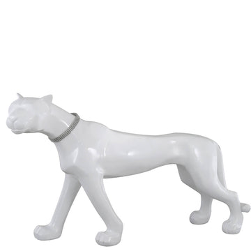 Standing White Panther Decoration