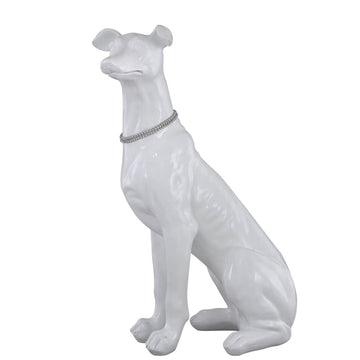 Sitting White Dog Decoration