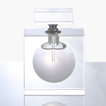 Small Square Crystal Clear Glass Perfume Bottle