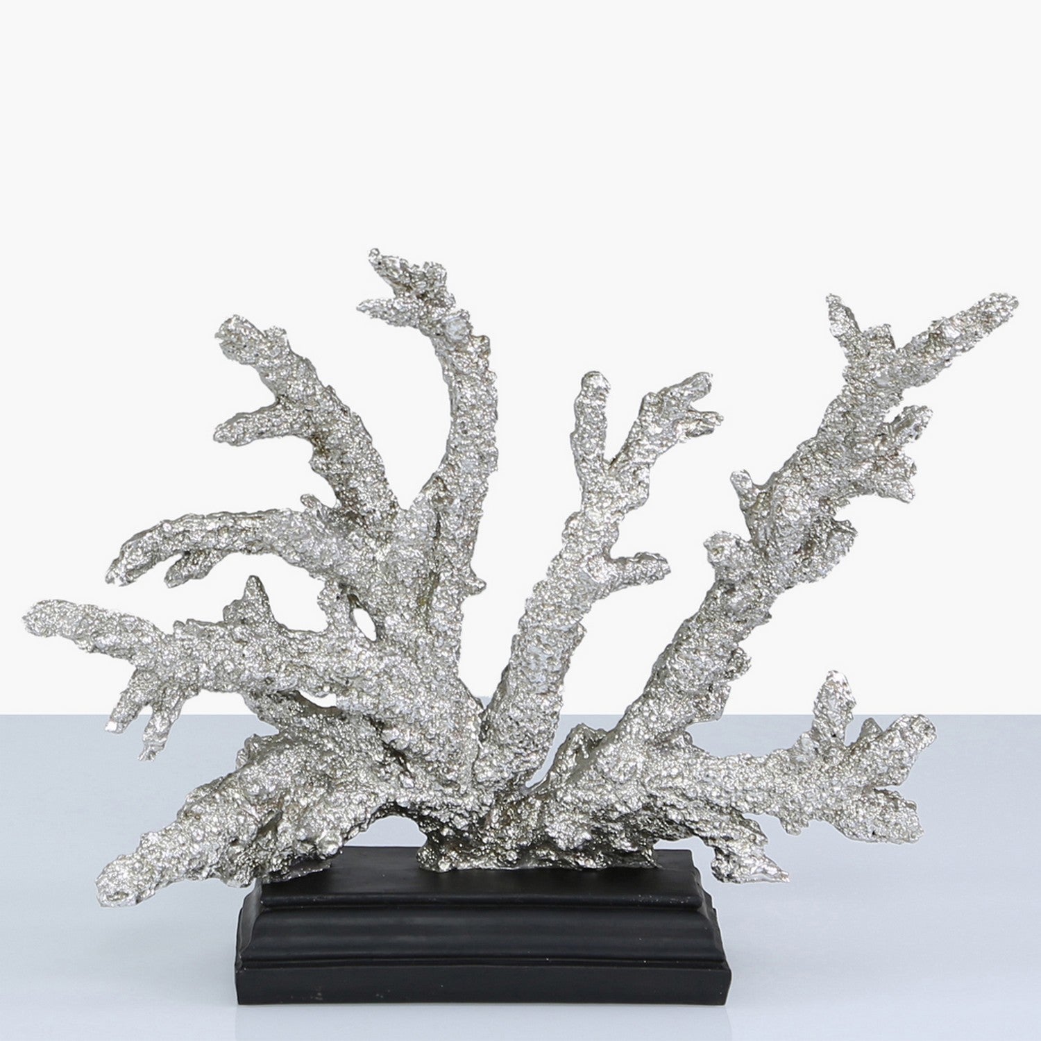 23cm Silver Finish Resin Coral Figurine