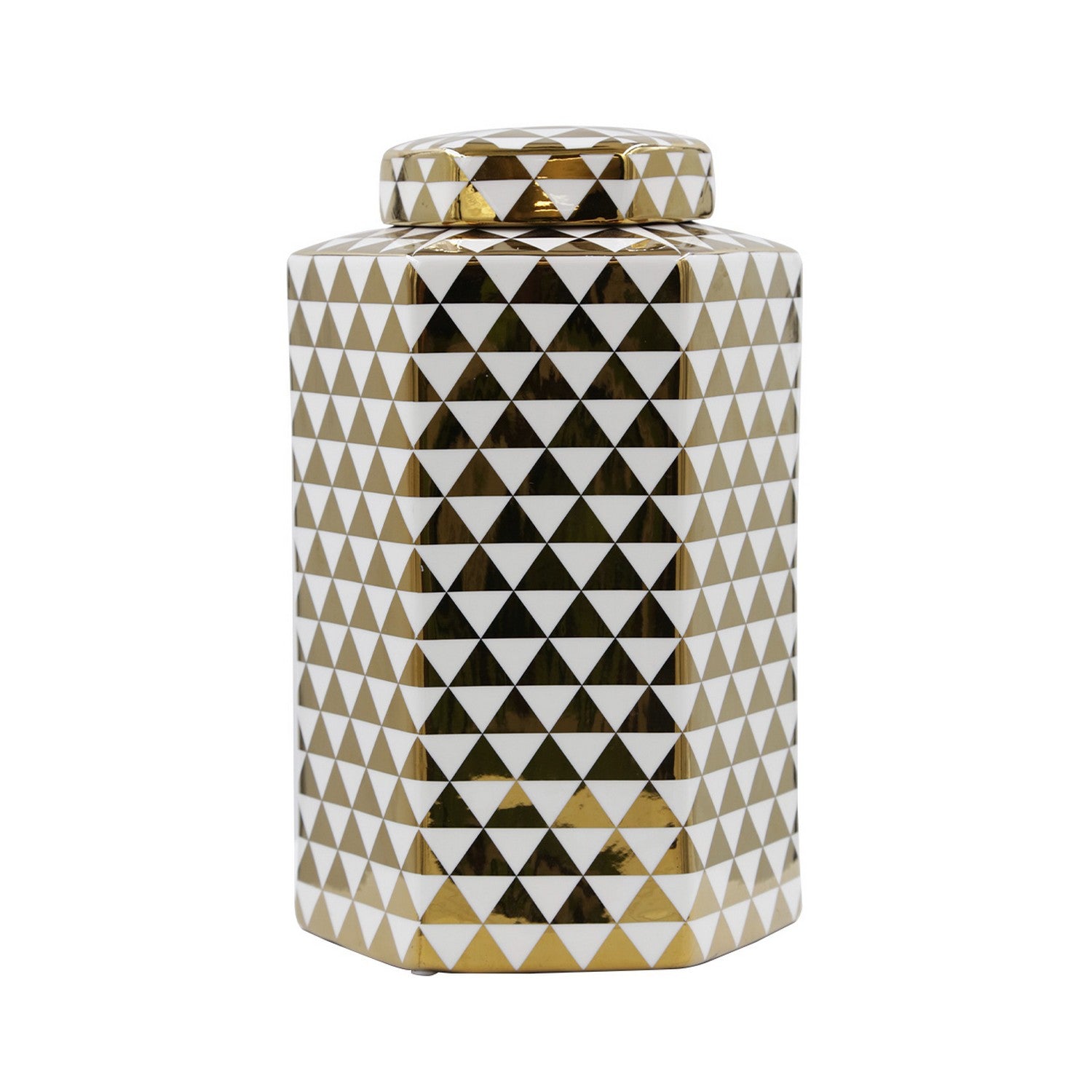 30cm Ginger Jar White And Gold