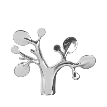 Large Silver Finish Ceramic Tree Sculpture