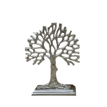 34cm Nickel Finish Metal Tree Sculpture