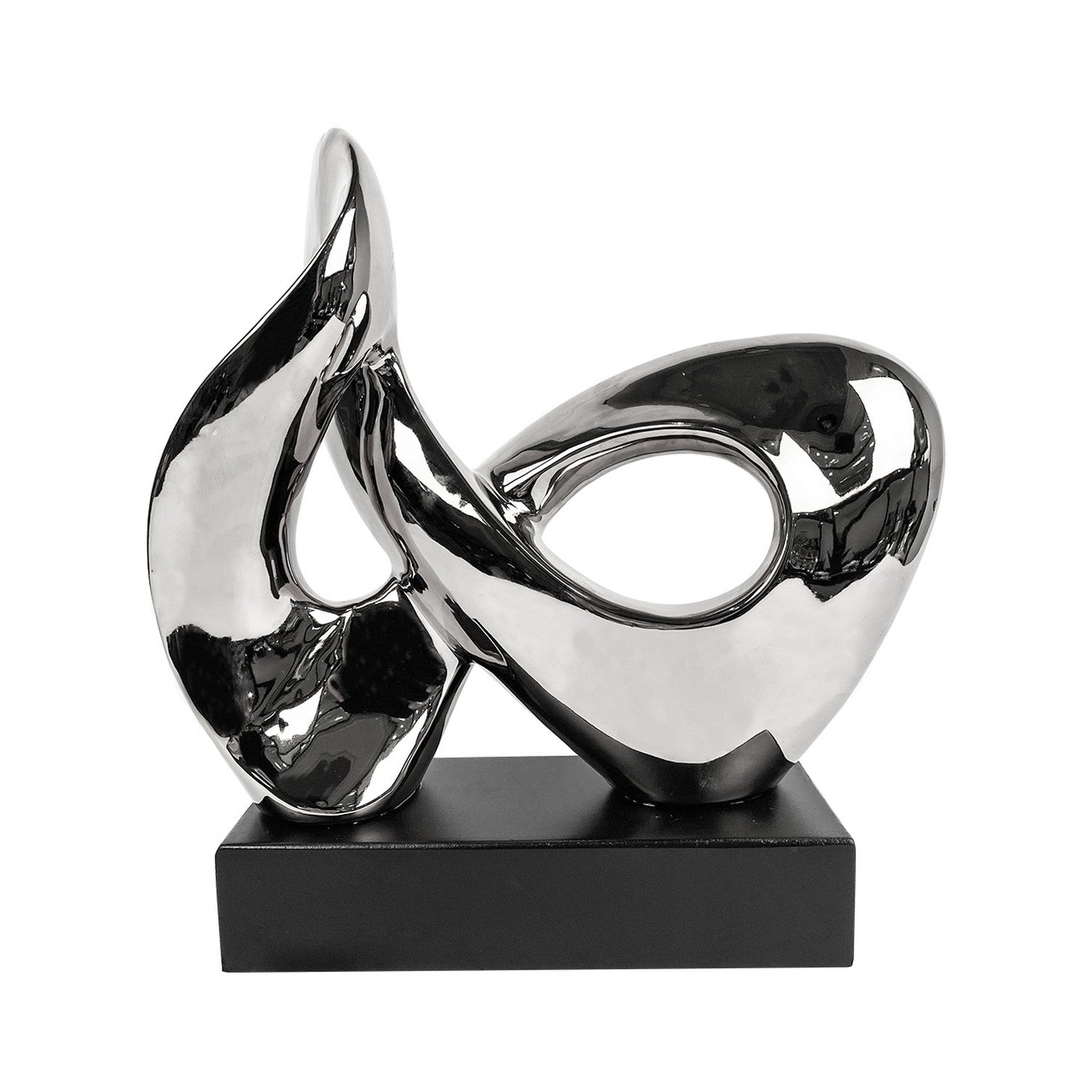 33cm Silver Finish Abstract Sculpture