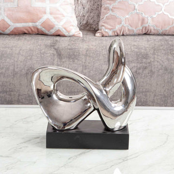 33cm Silver Finish Abstract Sculpture