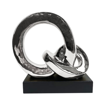 33cm Silver Finish Abstract Sculpture