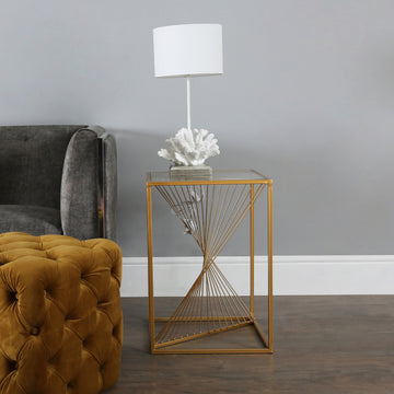 Square Console Table Metal & Glass