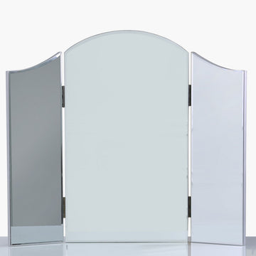 Silver Curved Bedroom Vanity Mirror