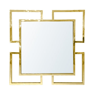 80cm Gold Geo Wall Mounted Mirror