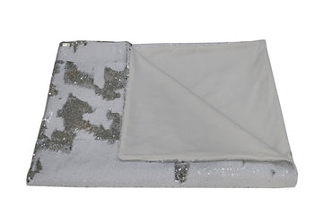 Silver & White Two Tone Sequin Siren Throw