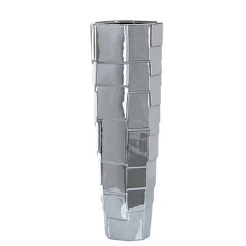 53cm Large Silver Finish Ceramic Flower Vase