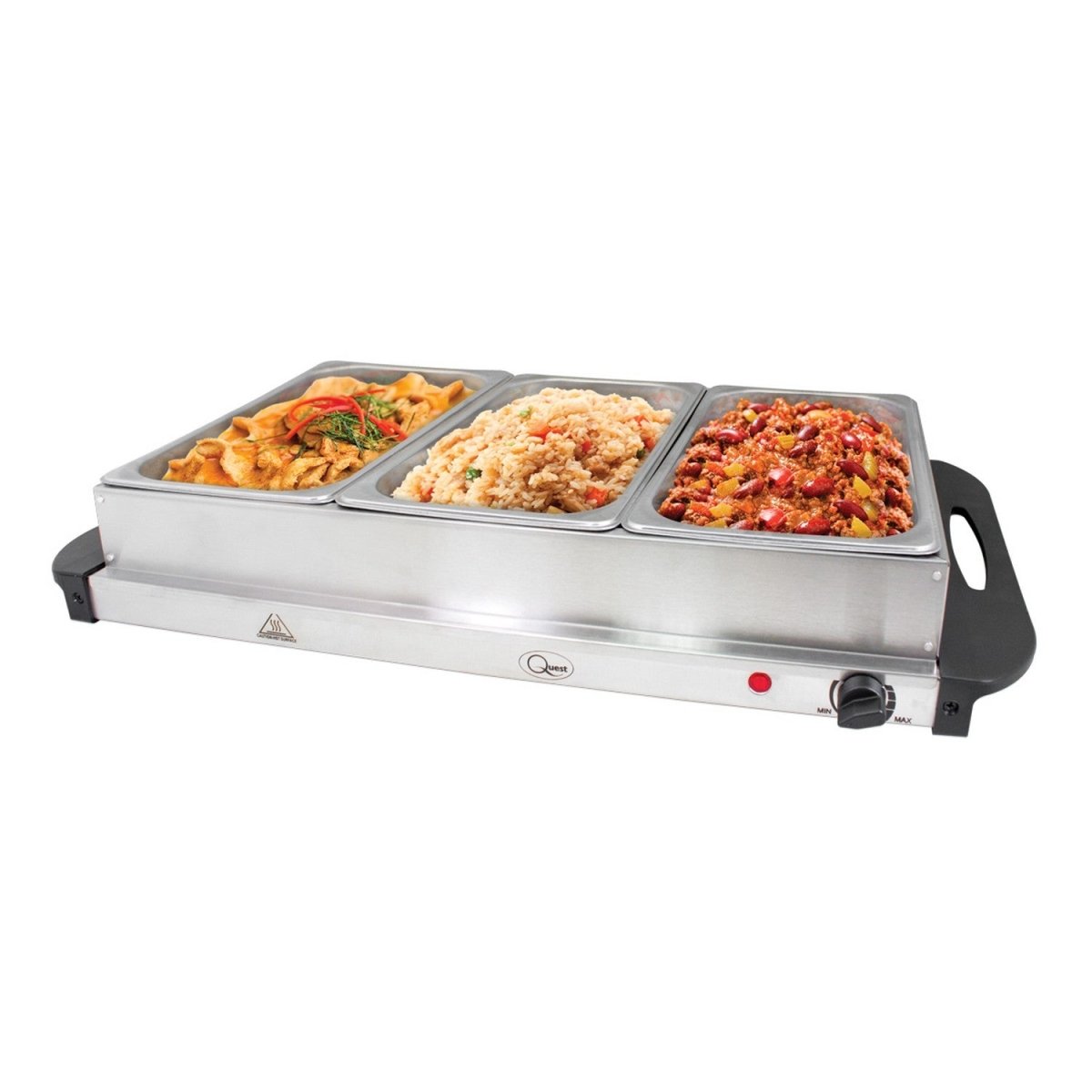 Buffet Server Warming Tray Hotplate With 3 Sections - Bonnypack