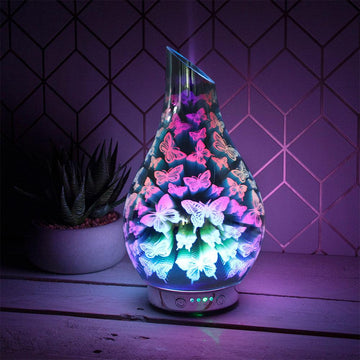 Butterflies Mist Humidifier 3D Prism Light Effect - Bonnypack