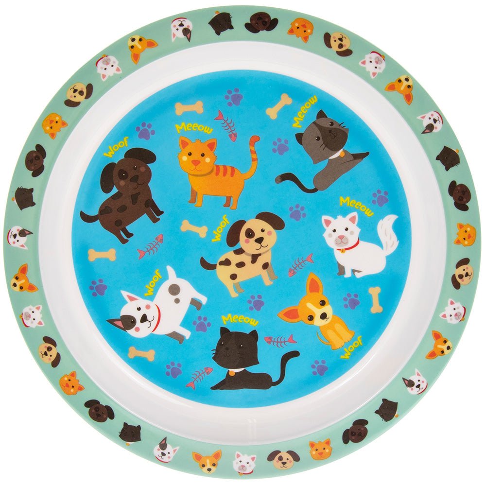 Cats and Dogs Kids Toddler Dinner Plate - Bonnypack