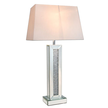 Modern Mirror Pillar Living Area Bedside Table Lamp