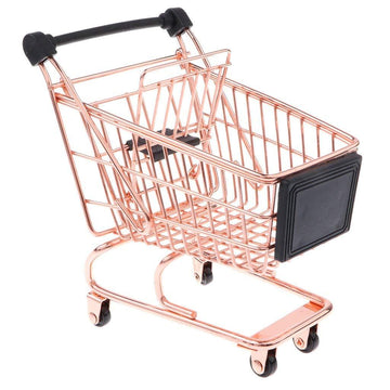 Copper Miniature Trolley Super Market Shopping Cart Storage Basket - Bonnypack