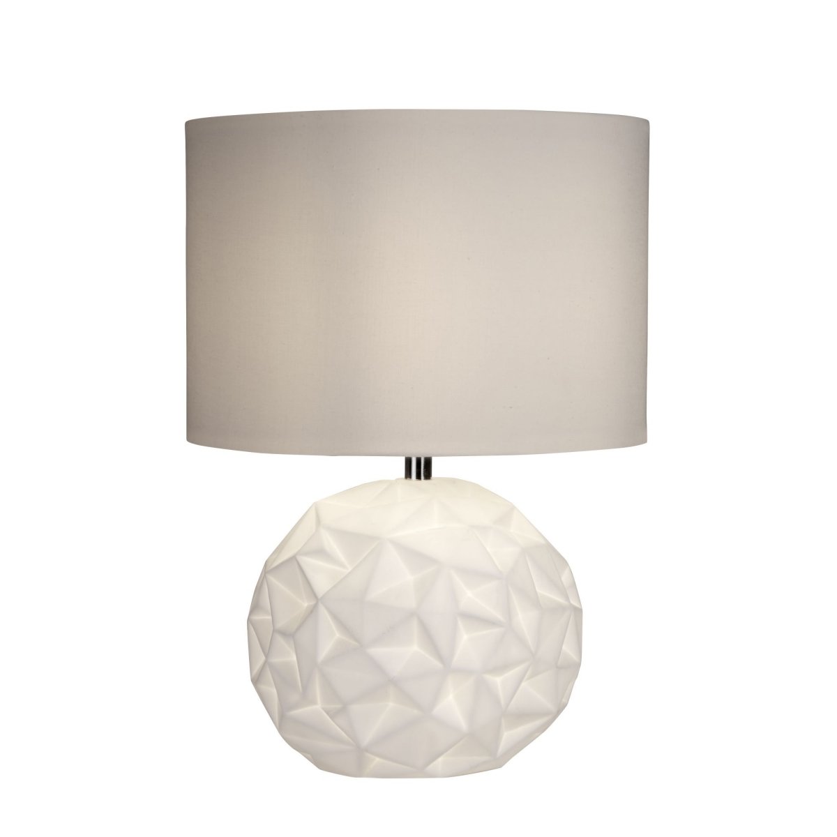 Crinkle Geometric Ball White Ceramic Dual Light Table Lamp - Bonnypack